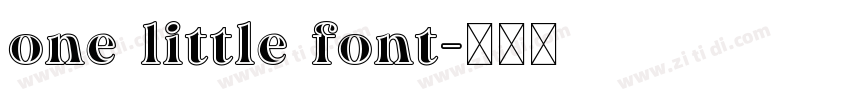 one little font字体转换